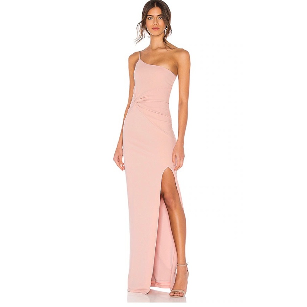 Nookie Lust One Shoulder Gown, Blush (Petite!!)